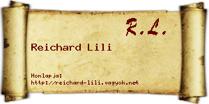 Reichard Lili névjegykártya